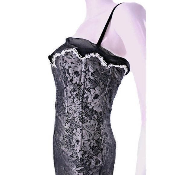 DOLCE & GABBANA Crystal Lace After Five Designer Dress 44 - Picture 4 of 13